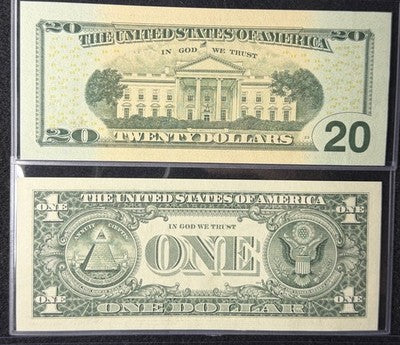 Binary Repeater Serial Number Set One Dollar Bills $1 and $20 2s 6s