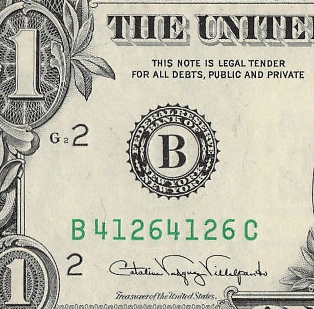 Repeater Fancy Serial Number One Dollar Bill 1s 2s 4s 6s 1988A BC Block