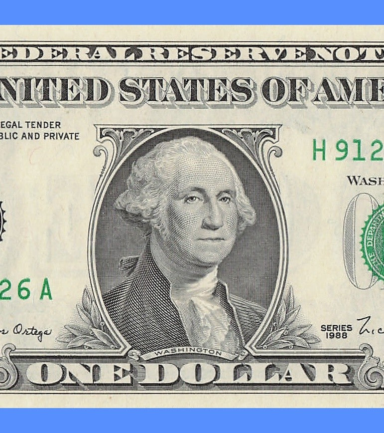 Repeater Fancy Serial Number One Dollar Bill 9s 1s 2s 6s 1988 HA Block