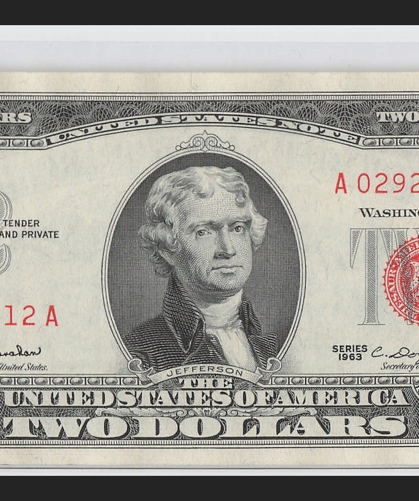 Alternator 2s Fancy Serial Number Two Dollar Red Seal 1963 Skipper UNC
