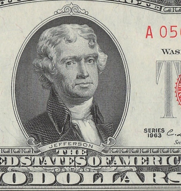 Double Repeater Fancy Serial Number Two Dollar Red Seal 1963 0s 5s 1s 9s