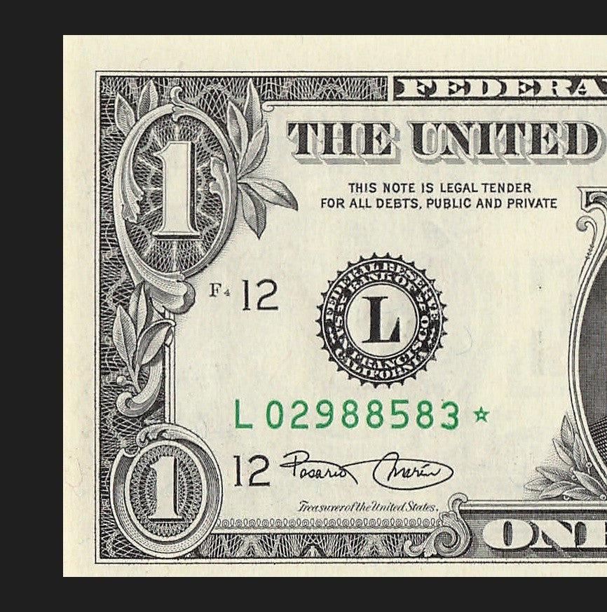 Star Note One Dollar Bill 2003 $1 L* Block San Francisco Run 1 3.2 Million Pack
