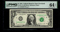 Low Serial Number 75 Fancy Serial Number One Dollar Bill PMG D00000075B
