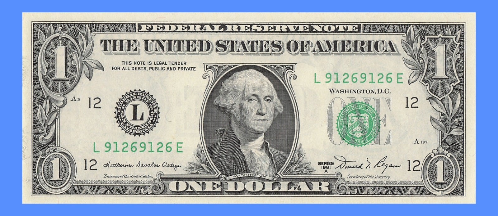 Repeater Fancy Serial Number One Dollar Bill 1981A 1s 2s 6s 9s LE Block
