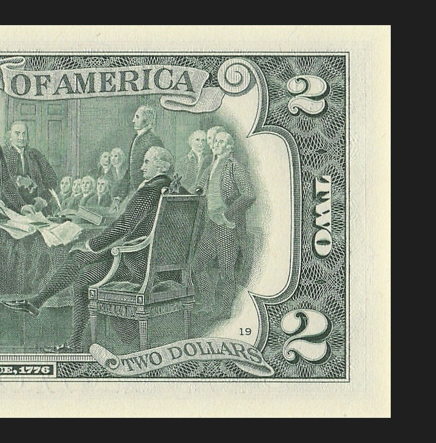 Radar Two Dollar Bill Fancy Serial Number 2017A $2 Palindrome Trinary 0s 1s 4s