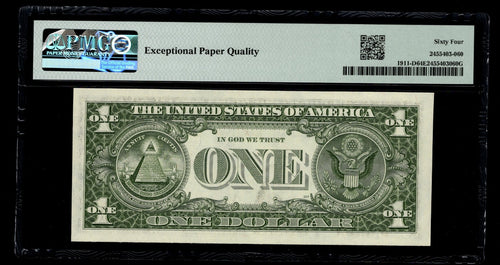 Low Serial Number 60 Fancy Serial Number One Dollar Bill PMG D00000060B