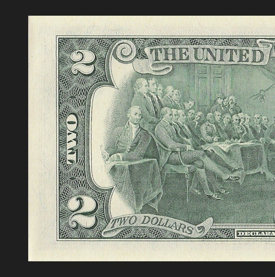 Binary Two Dollar Bill Fancy Serial Number 2017A $2 Dallas Binary 3s 1s