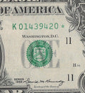 Star Note One Dollar Bill 1969 $1 K* Block Dallas Run 3 UNC