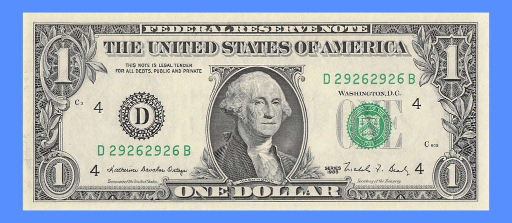 Repeater Fancy Serial Number One Dollar Bill 2s 6s 9s 1988 DB Block Trinary