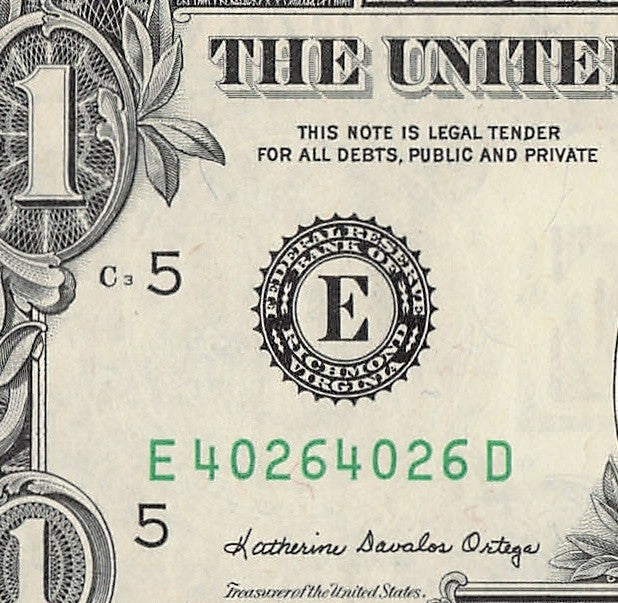 Repeater Fancy Serial Number One Dollar Bill 1981A 0s 2s 4s 6s ED Block
