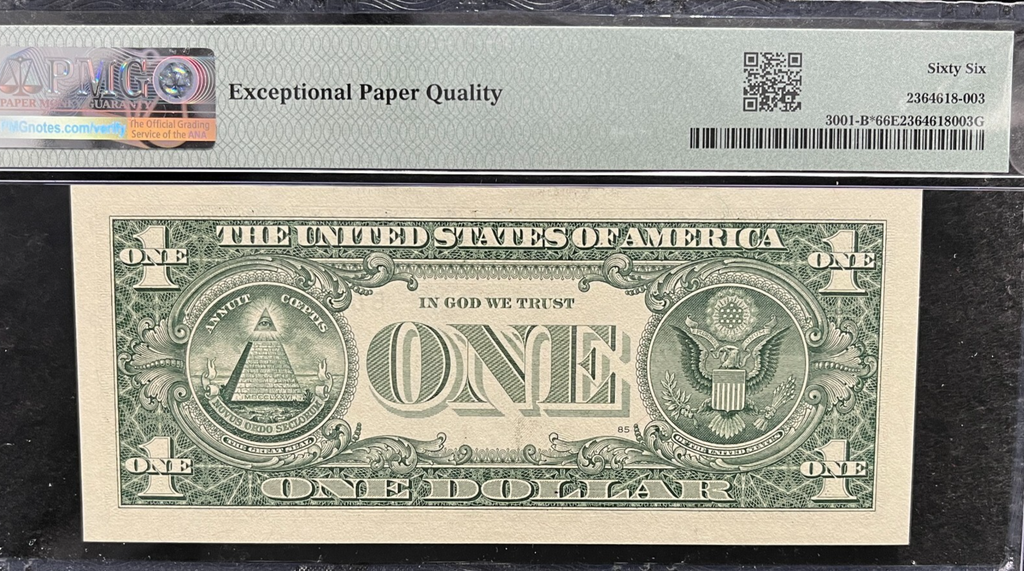 2013 B Duplicate Star Note Error One Dollar Bill B04422403* 66 EPQ FW