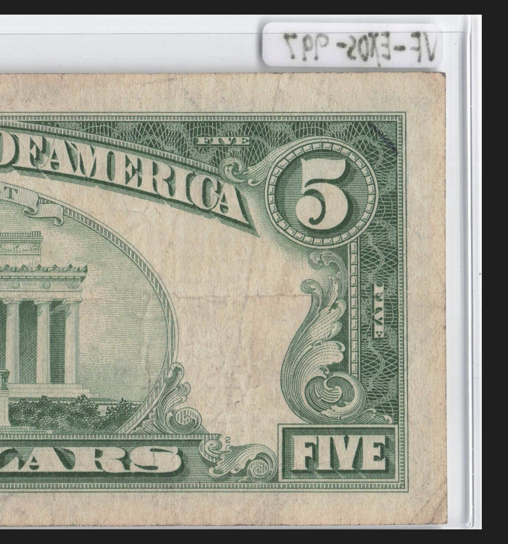 True Binary Star Note 0s 1s Fancy Serial Number Five Dollar Red Seal 1963
