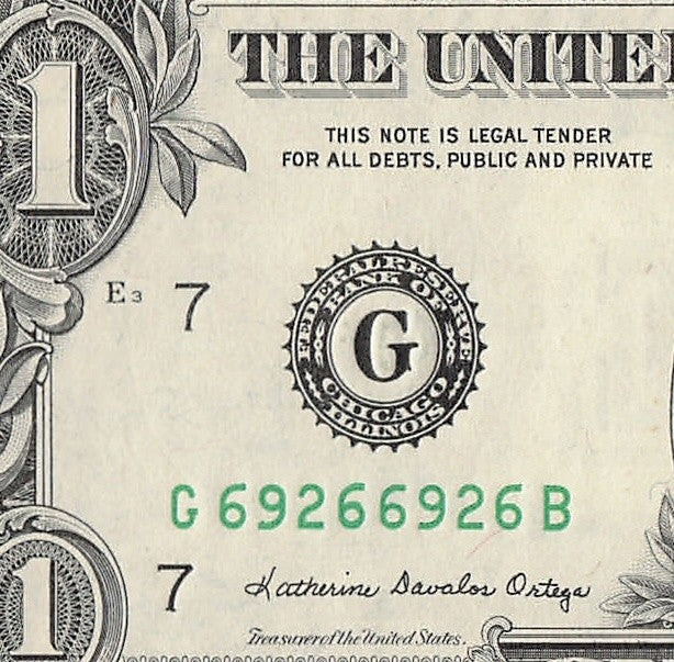 Repeater Fancy Serial Number One Dollar Bill 1985 2s 6s 9s GB Block Trinary