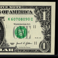 Counting Ladder Fancy Serial Number One Dollar Bill 60 70 80 90 KC Block $1 2021