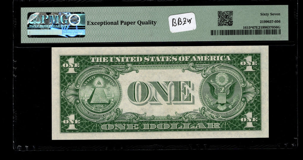 One Dollar Silver Certificate Star Note FR 1615* PMG 67 1935F $1 Low Serial