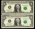 Radar Serial Number Set One Dollar Bills 1995 $1 AH Block Palindromes