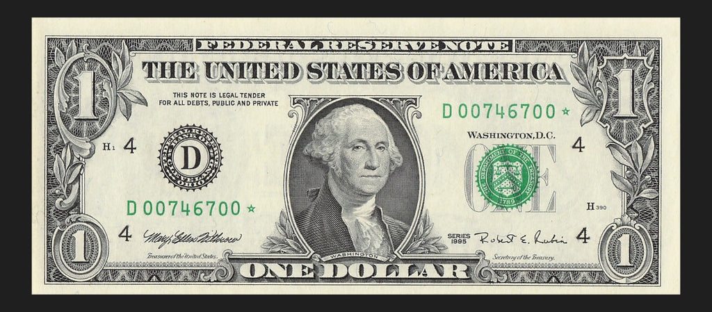 Bookend Fancy Serial Number One Dollar Star Note 00s Cleveland 1995 $1