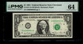 Low Serial Number 63 Fancy Serial Number One Dollar Bill PMG D00000063B