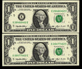 Radar Serial Number Set One Dollar Bills 1993 $1 EE Block Palindromes