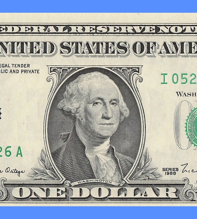Repeater Fancy Serial Number One Dollar Bill 0s 2s 5s 6s 1988 IA Block