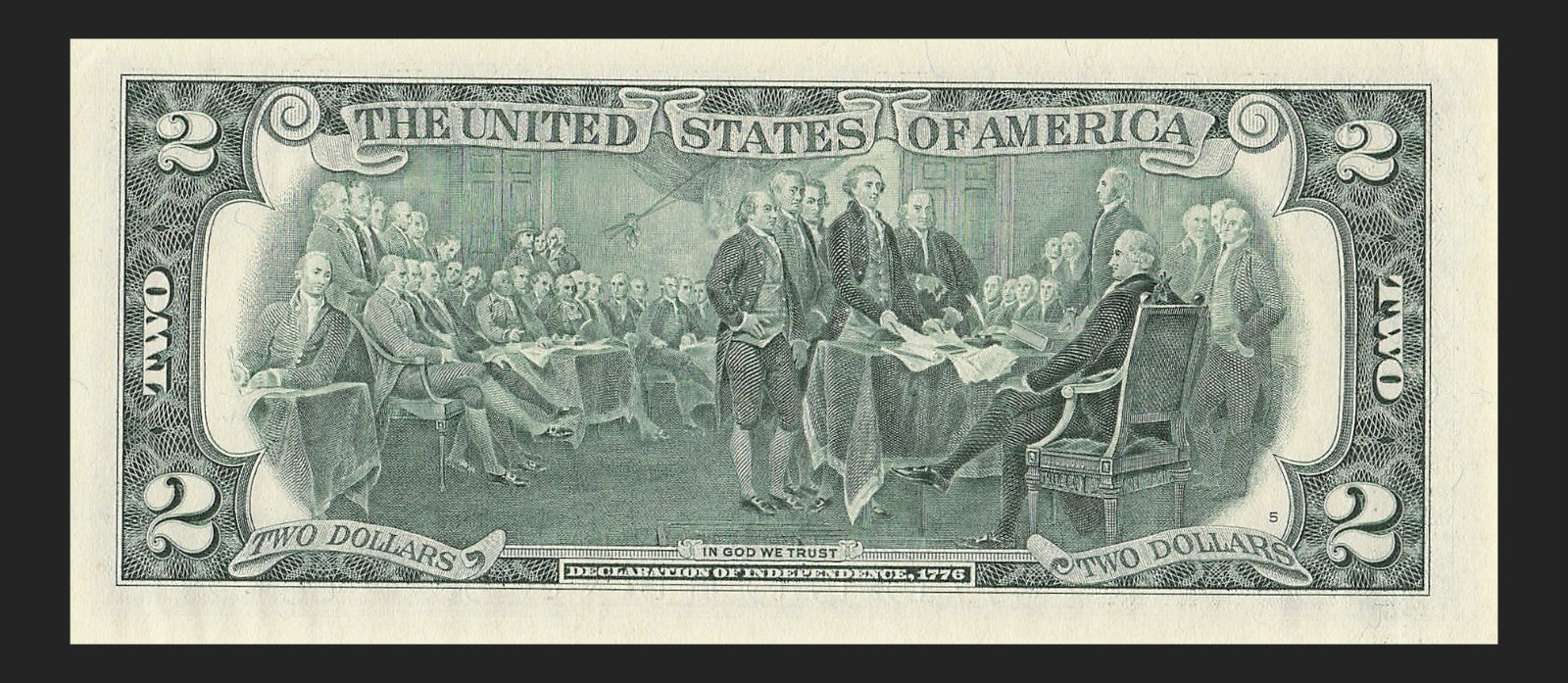 Binary Low Serial Number Star Note Two Dollar Bill L00004440* 4s 0s 444