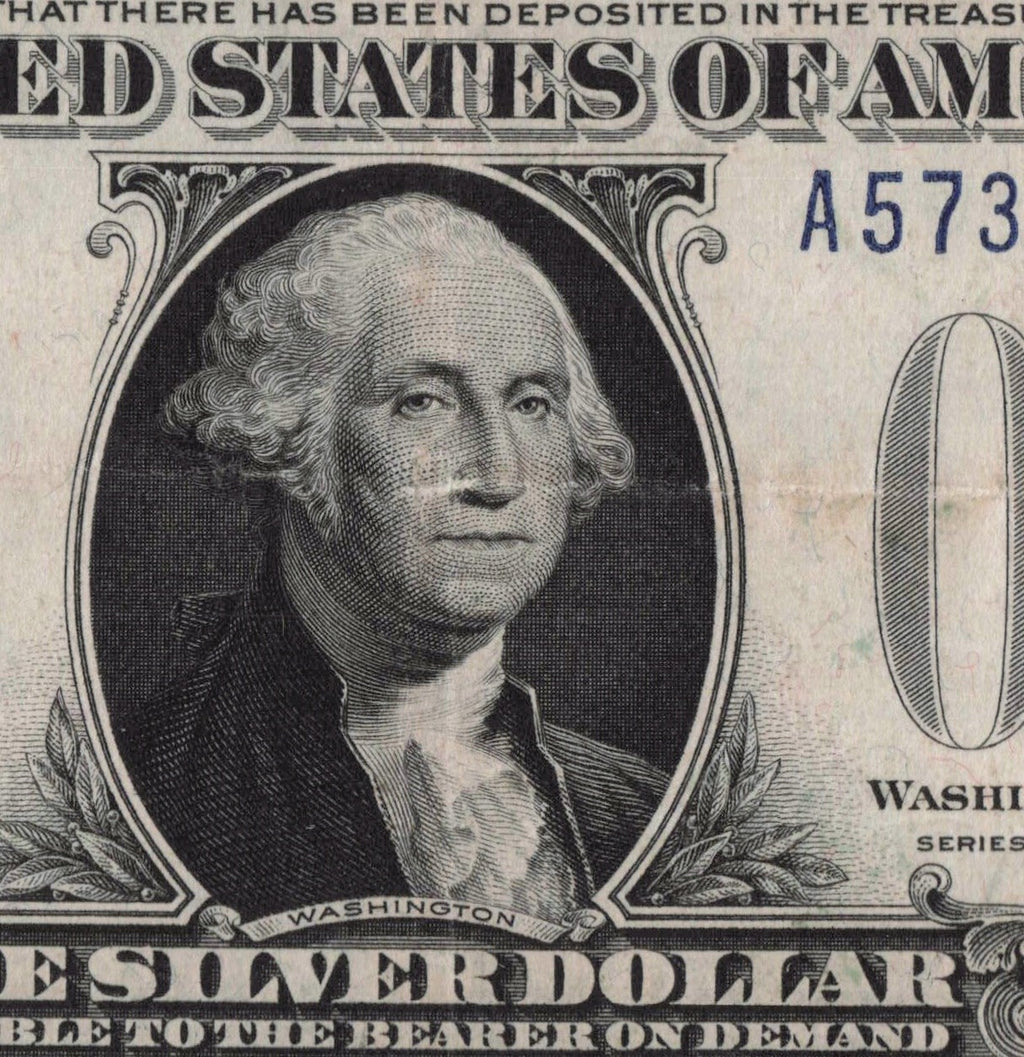 Four in a Row 6s Fancy Serial Number One Dollar Bill Funny Back Silver