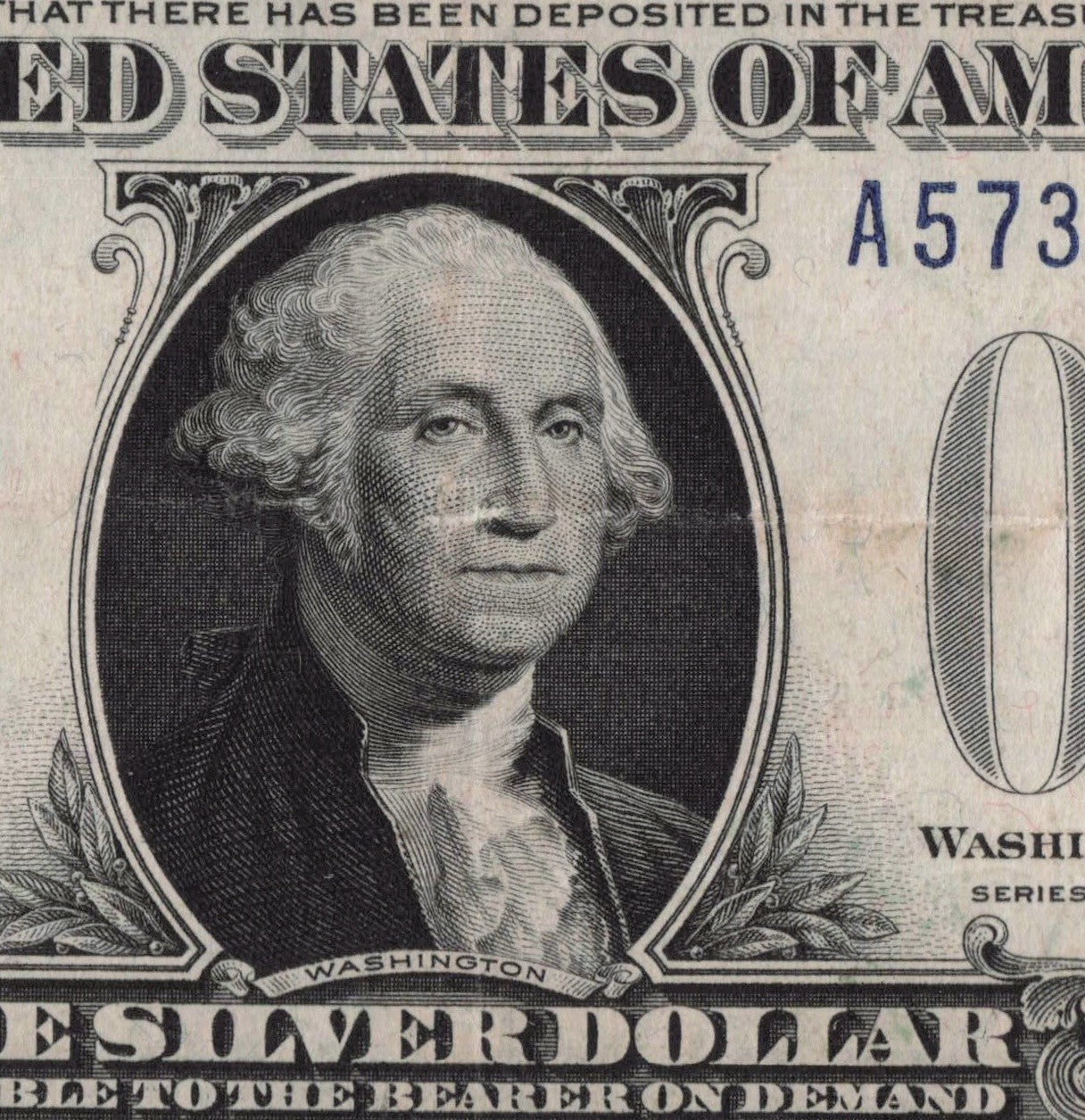 Four in a Row 6s Fancy Serial Number One Dollar Bill Funny Back Silver