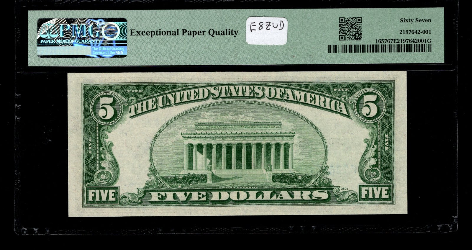 Five Dollar Silver Certificate FR 1657 PMG 67 1953B $5