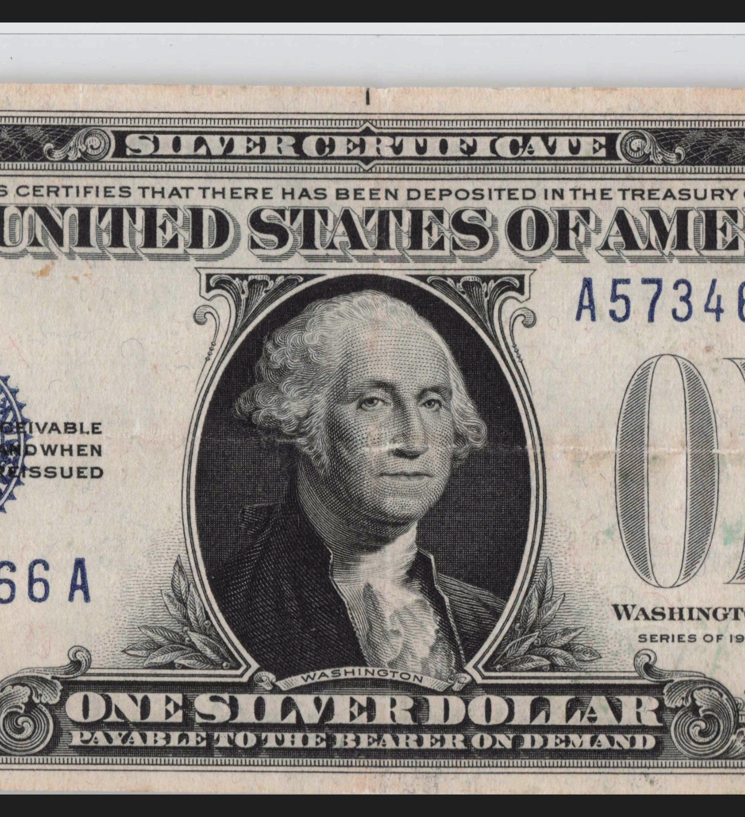 Four in a Row 6s Fancy Serial Number One Dollar Bill Funny Back Silver