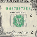 Radar Fancy Serial Number One Dollar Bill 1985 2s 6s 7s 8s BB Block Palindrome