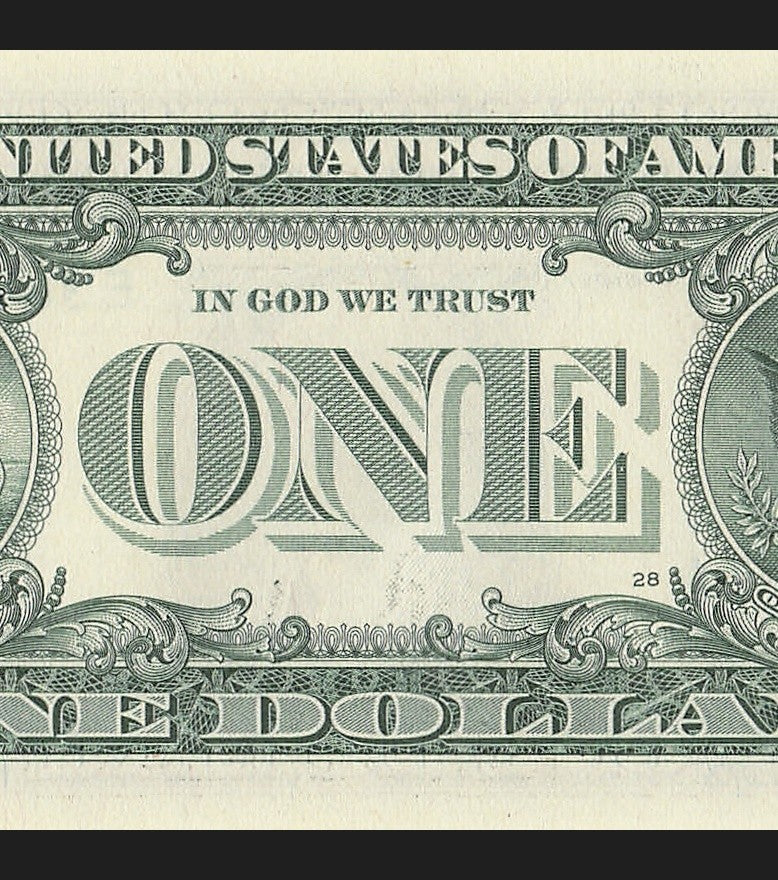 Six in a Row 7s Fancy Serial Number One Dollar Bill EA Block 2021 $1 Trailing