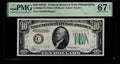 Ten Dollar Federal Reserve Note FR 2008CW PMG 67 1934C $10 FRN