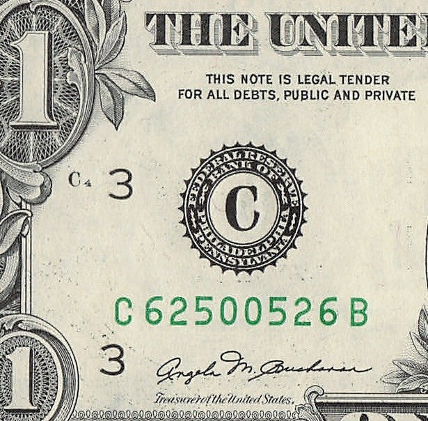 Radar Fancy Serial Number One Dollar Bill 1981 0s 2s 5s 6s  CB