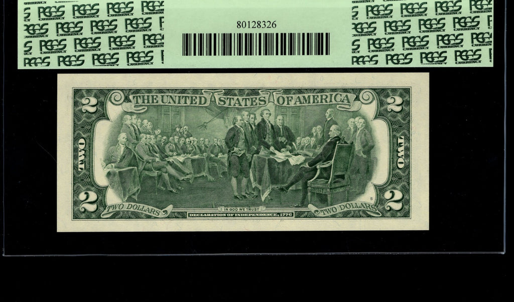 Binary Star Note Fancy Serial Number Two Dollar Bill PCGS 67 PPQ