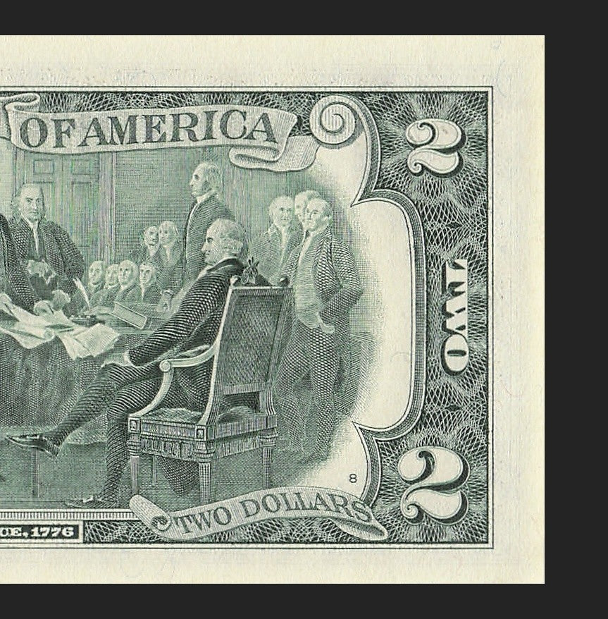 Binary Low Serial Number Star Note Two Dollar Bill A00009909* 9s 0s Boston