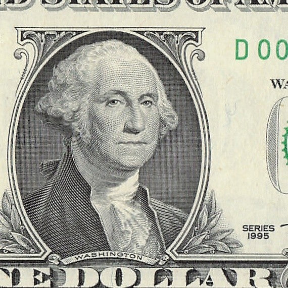 Bookend Fancy Serial Number One Dollar Star Note 00s Cleveland 1995 $1