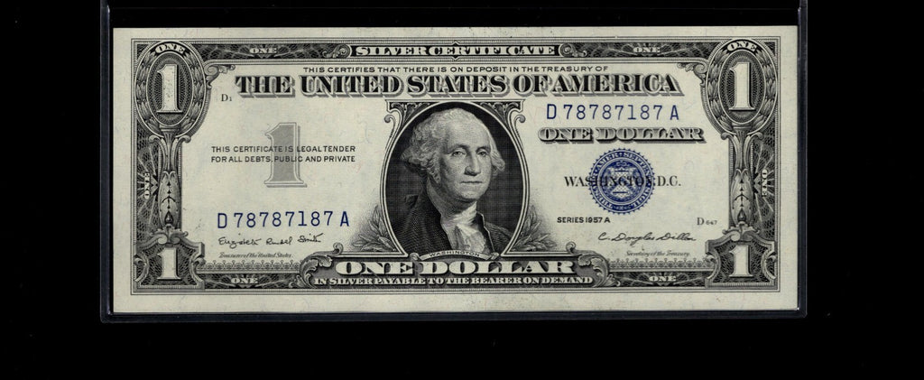Trinary Silver Certificate One Dollar Bill 1s 7s 8s 1957A UNC