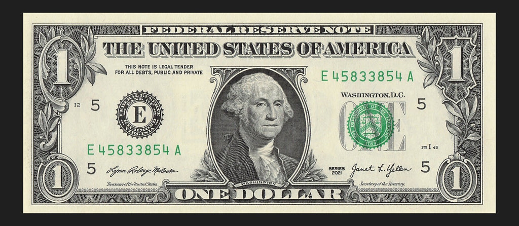 Radar Fancy Serial Number One Dollar Bill 2021 $1 EA Palindrome 3s 4s 5s 8s