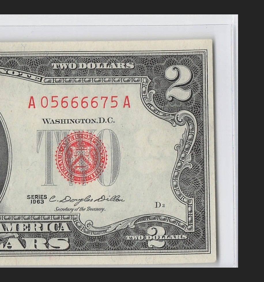 Four in a Row 6s Fancy Serial Number Two Dollar Red Seal 1953A $2 POS 3