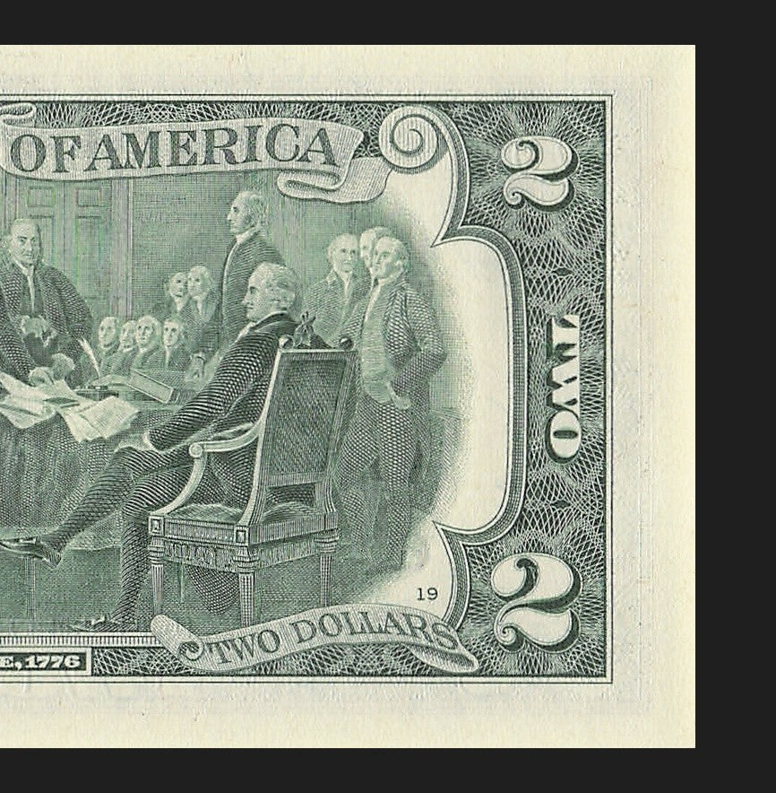 Two Dollar Bill Fancy Serial Number 2017A $2 Triple Quad Trinary 0s 4s 8s