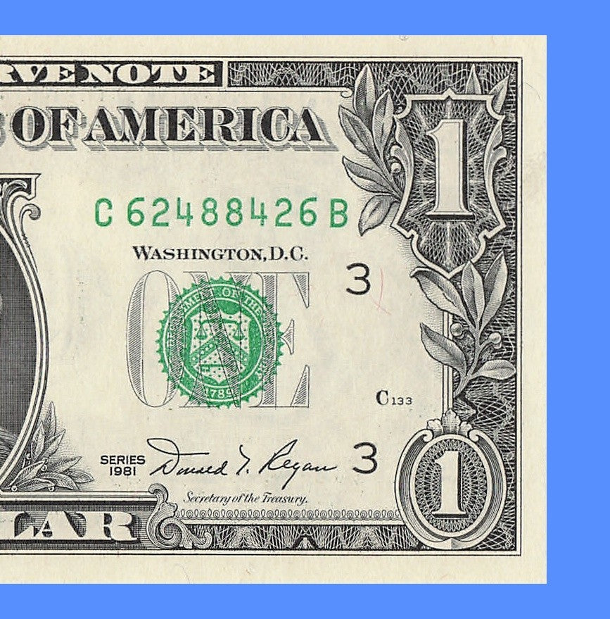 Radar Fancy Serial Number One Dollar Bill 1981 2s 4s 6s 8s  CB  All Even