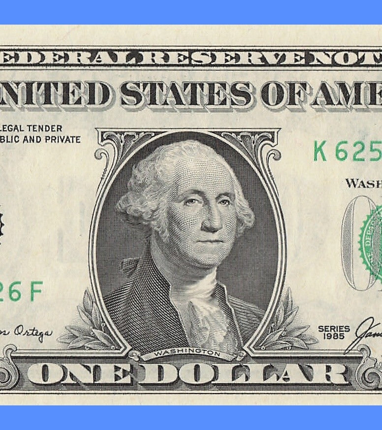 Radar Fancy Serial Number One Dollar Bill 1985 2s 5s 6s 7s KF Block