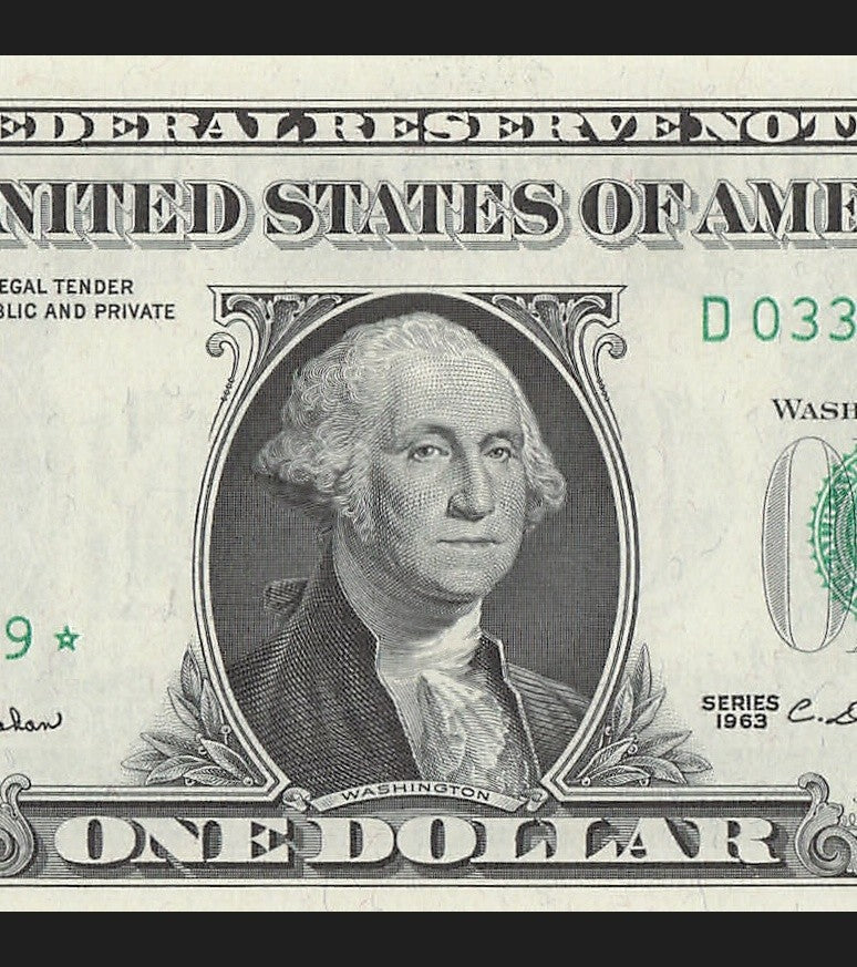 Star Note One Dollar Bill 1963 $1 D* Block Cleveland Run 1 Low Serial Trinary