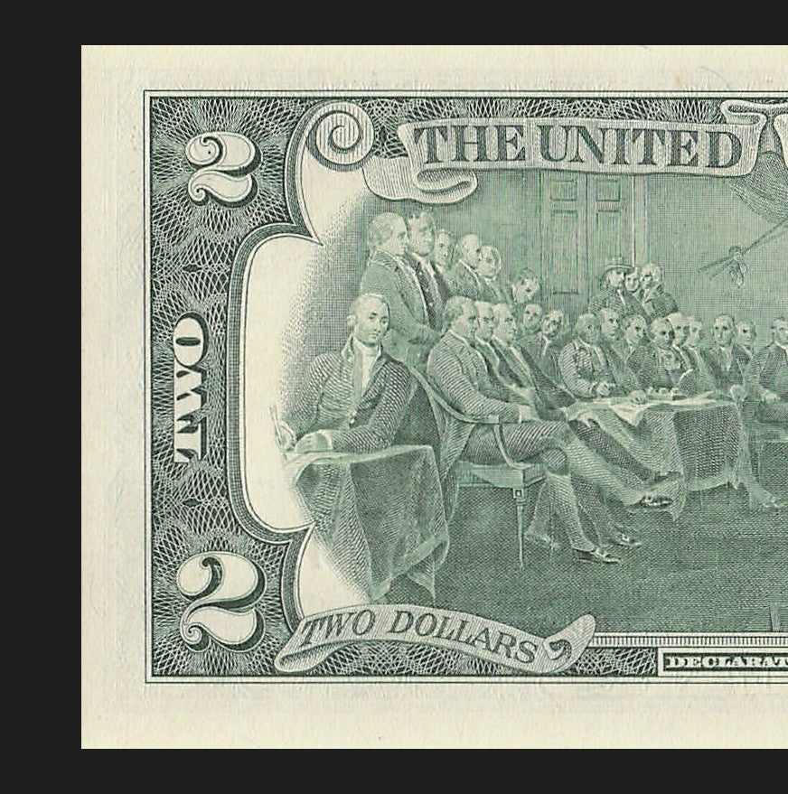 Binary Two Dollar Bill Fancy Serial Number 2017A $2 Dallas Binary 3s 1s