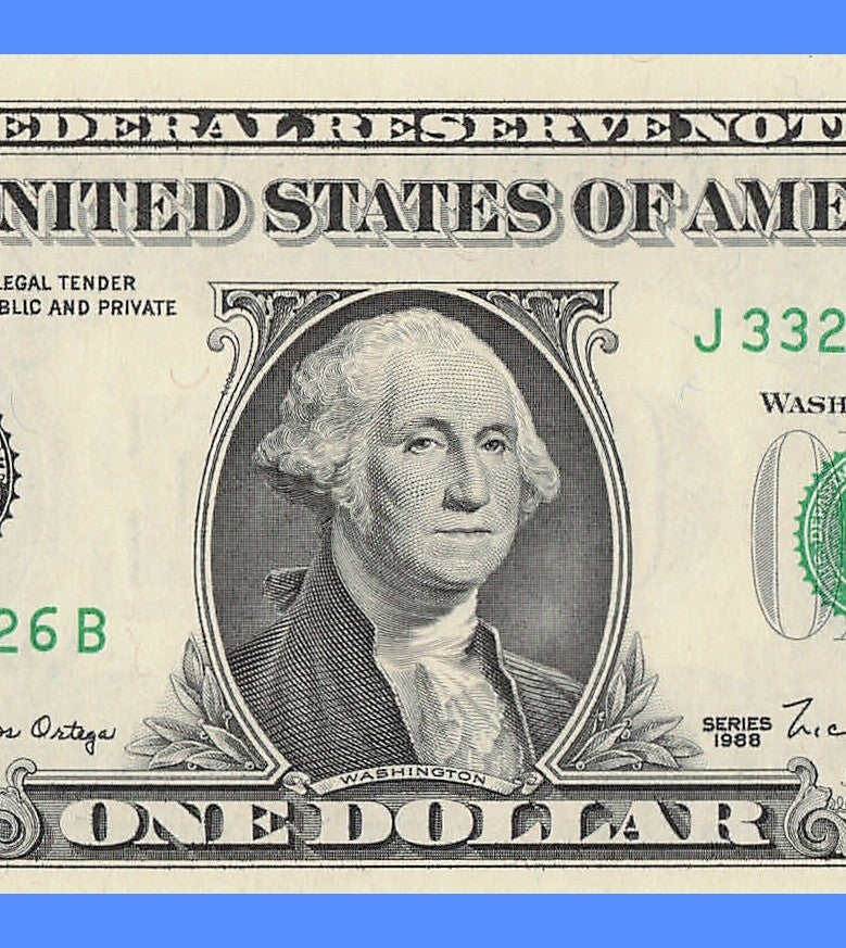 Repeater Fancy Serial Number One Dollar Bill 1988 2s 3s 6s JB Block Trinary