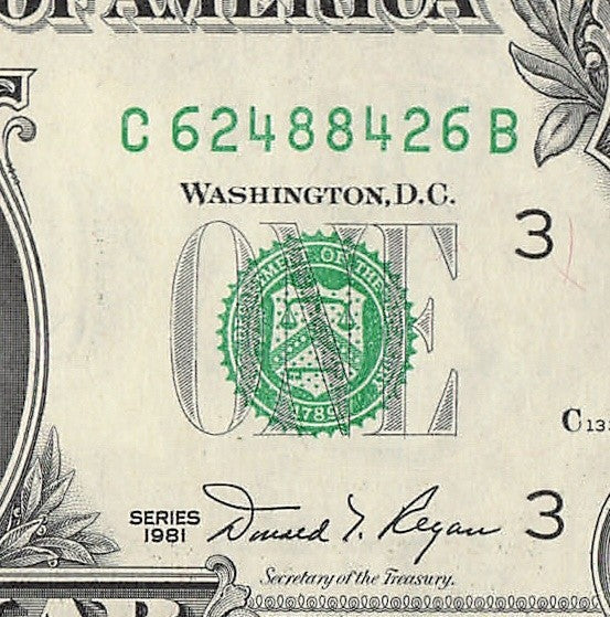 Radar Fancy Serial Number One Dollar Bill 1981 2s 4s 6s 8s  CB  All Even