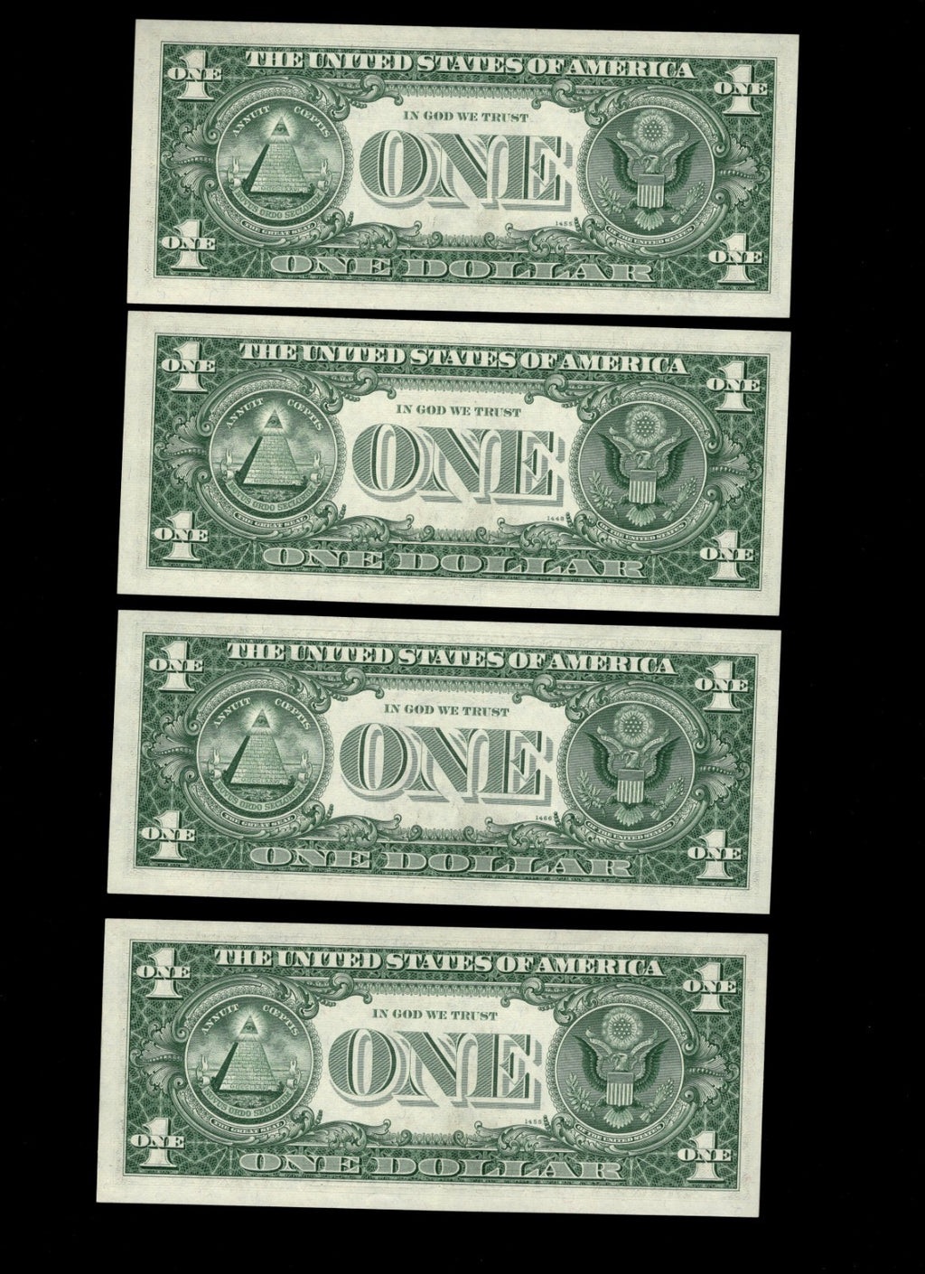 Star Note LOT One Dollar Bills 1969B D* Block Cleveland $1 Run 1 SEQ RUN of 4
