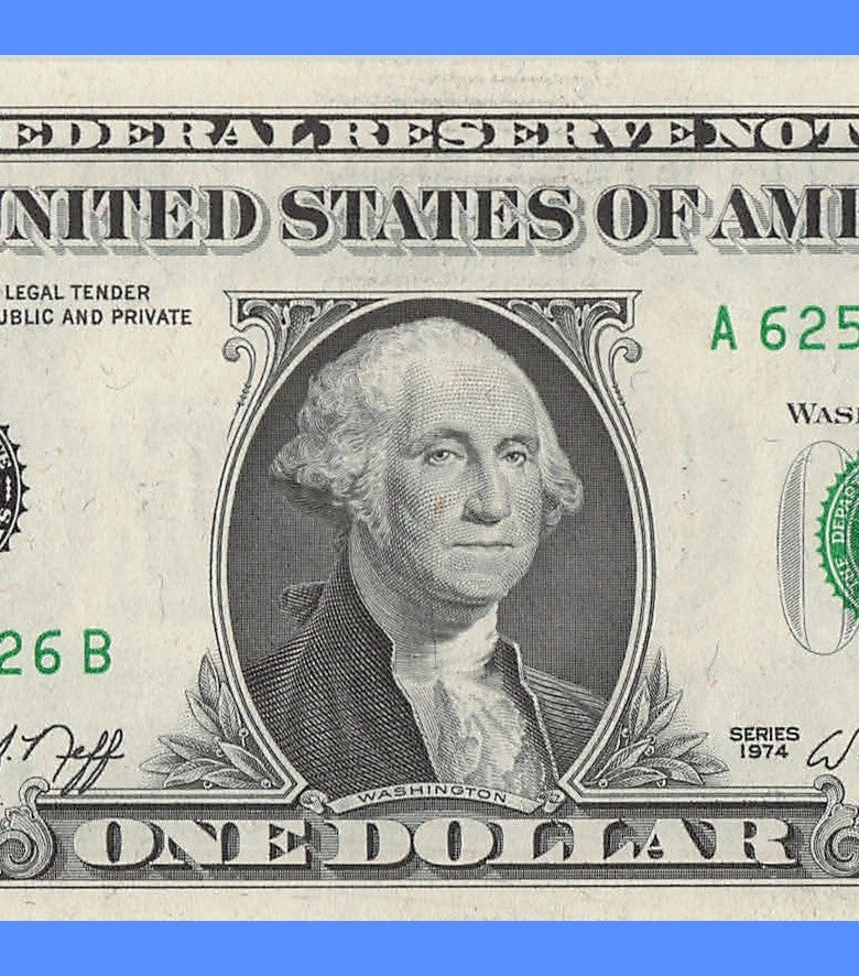 Radar Fancy Serial Number One Dollar Bill 1974 Boston 2s 4s 5s 6s AB