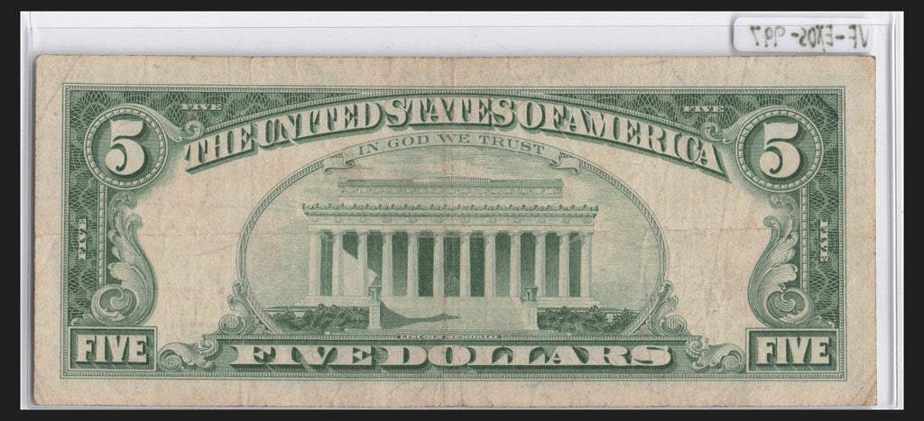 True Binary Star Note 0s 1s Fancy Serial Number Five Dollar Red Seal 1963