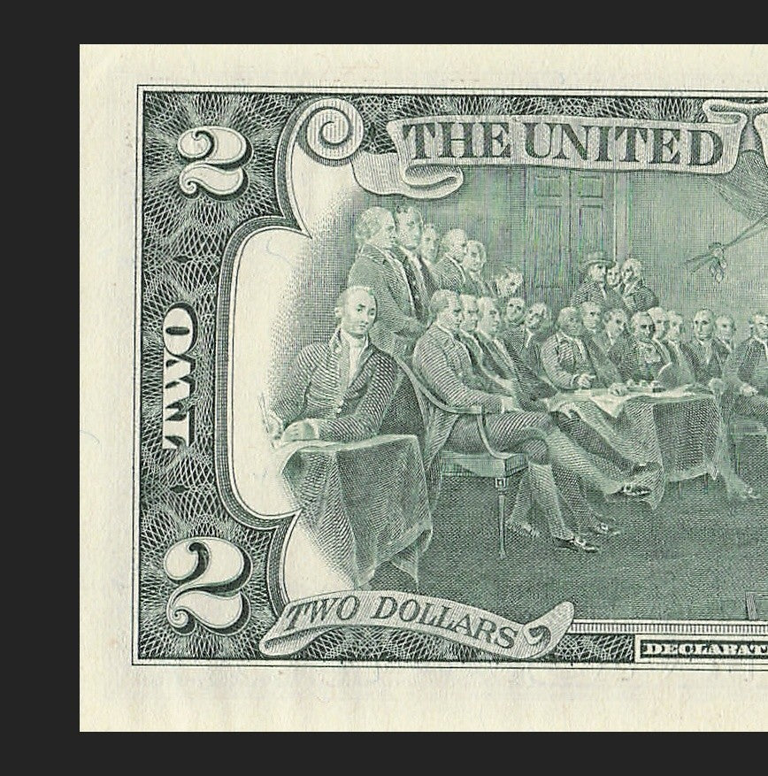 Binary Low Serial Number Star Note Two Dollar Bill L00004440* 4s 0s 444